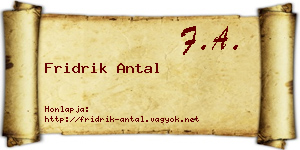 Fridrik Antal névjegykártya